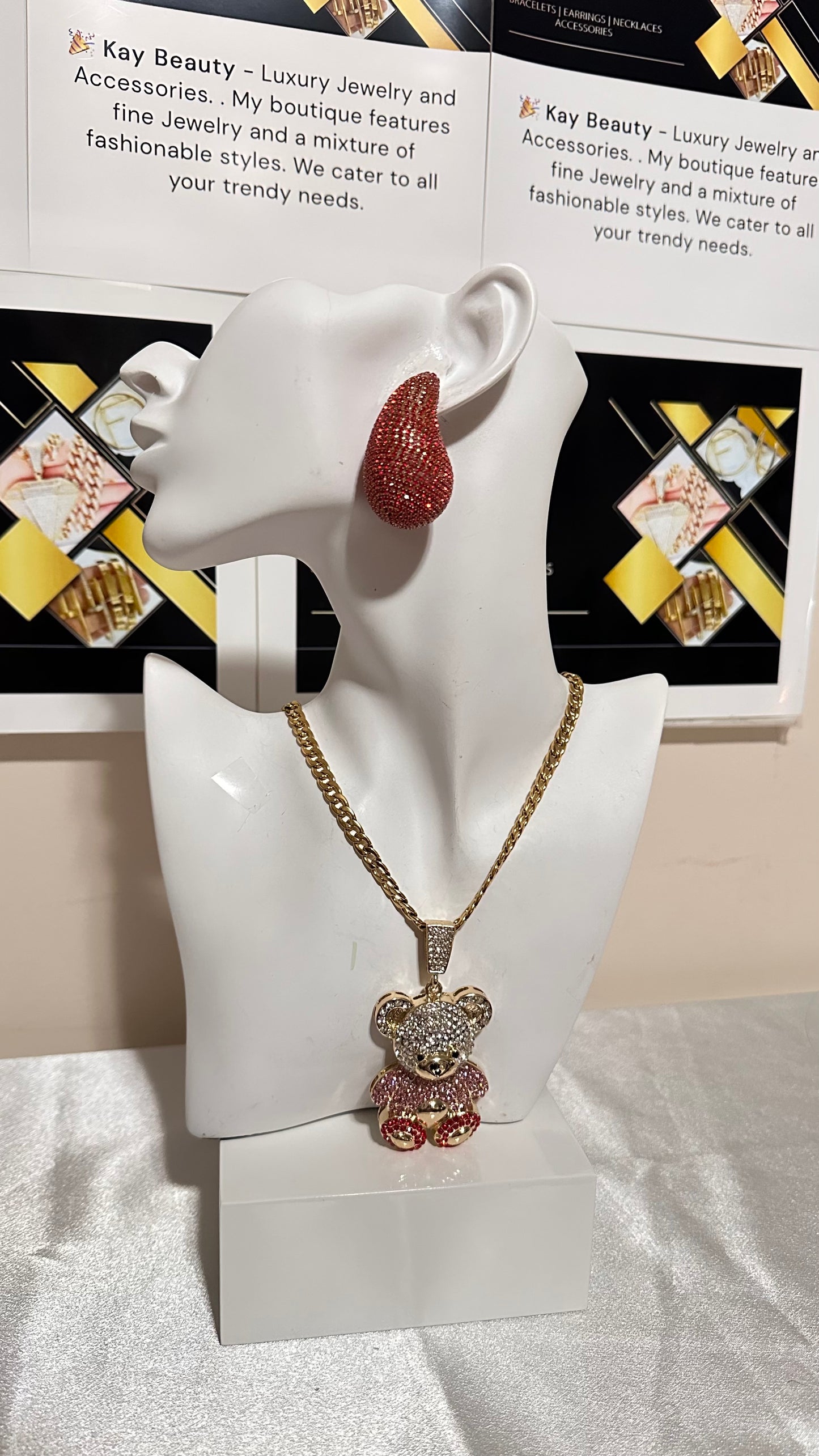 Red Tear Drop Earrings