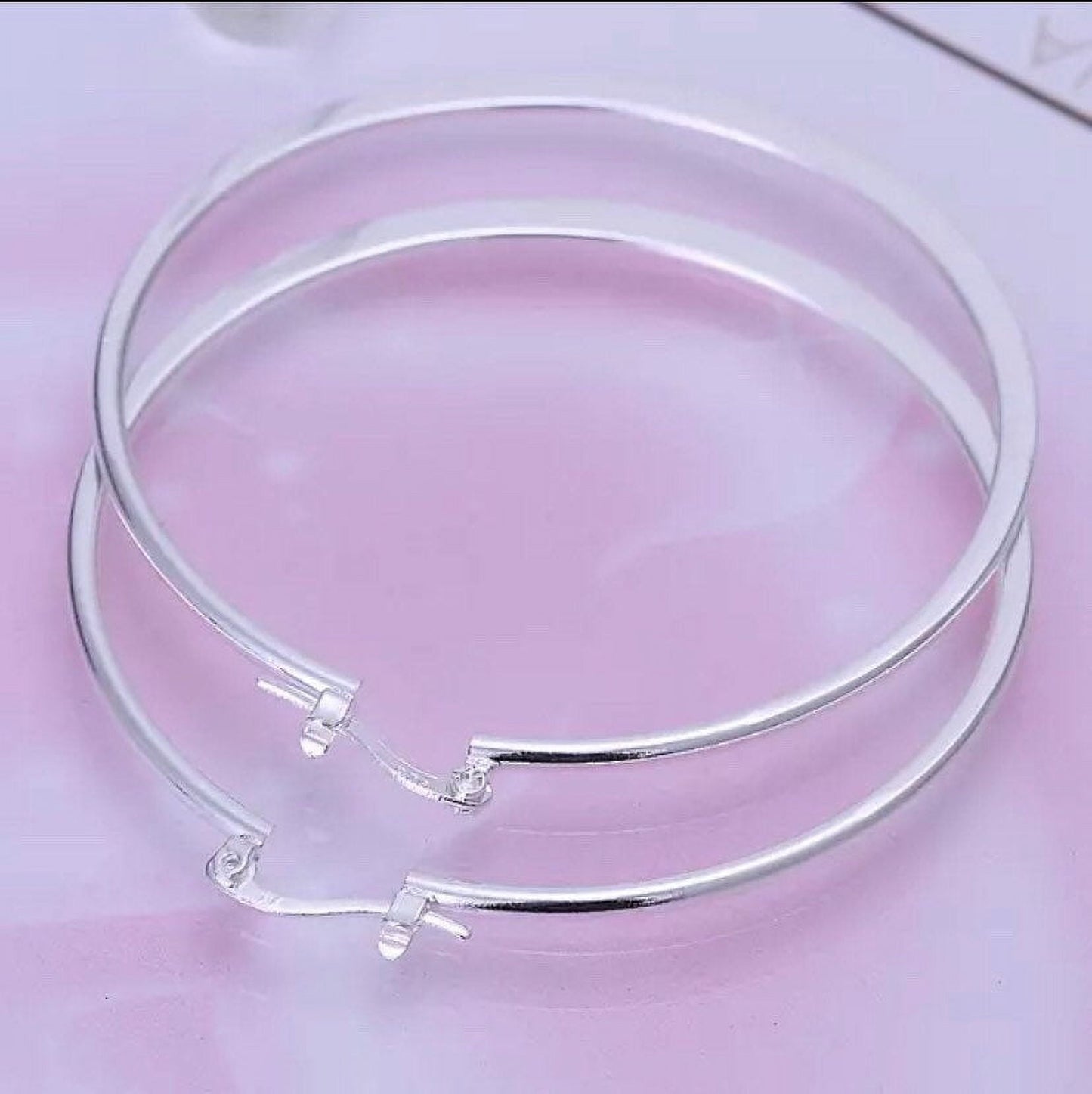 925 Sterling sliver earrings, Punk Sliver Jewelry, Round Hoop Earring