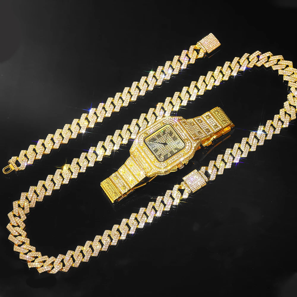 Cuban Chain Necklace Set for Men