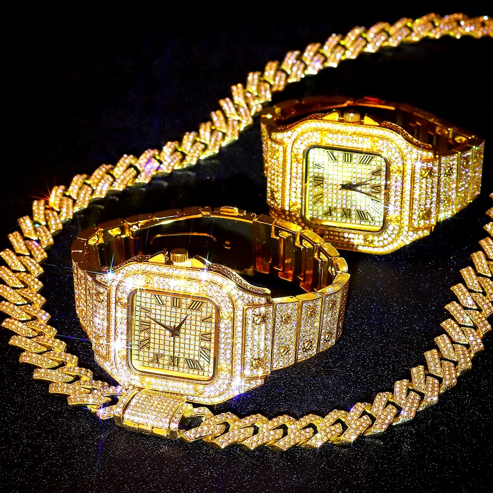 Cuban Chain Necklace Set for Men