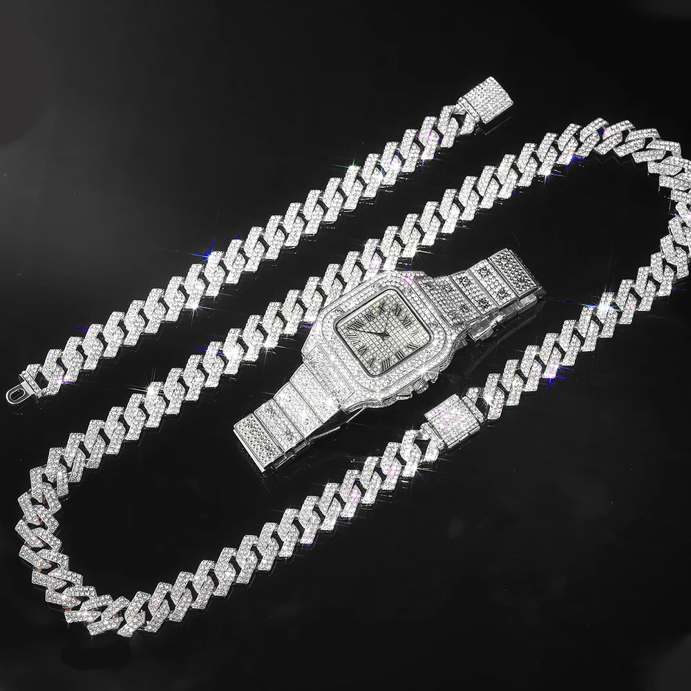 Cuban Chain Necklace Set for Men