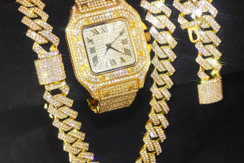 Cuban Chain Necklace Set for Men