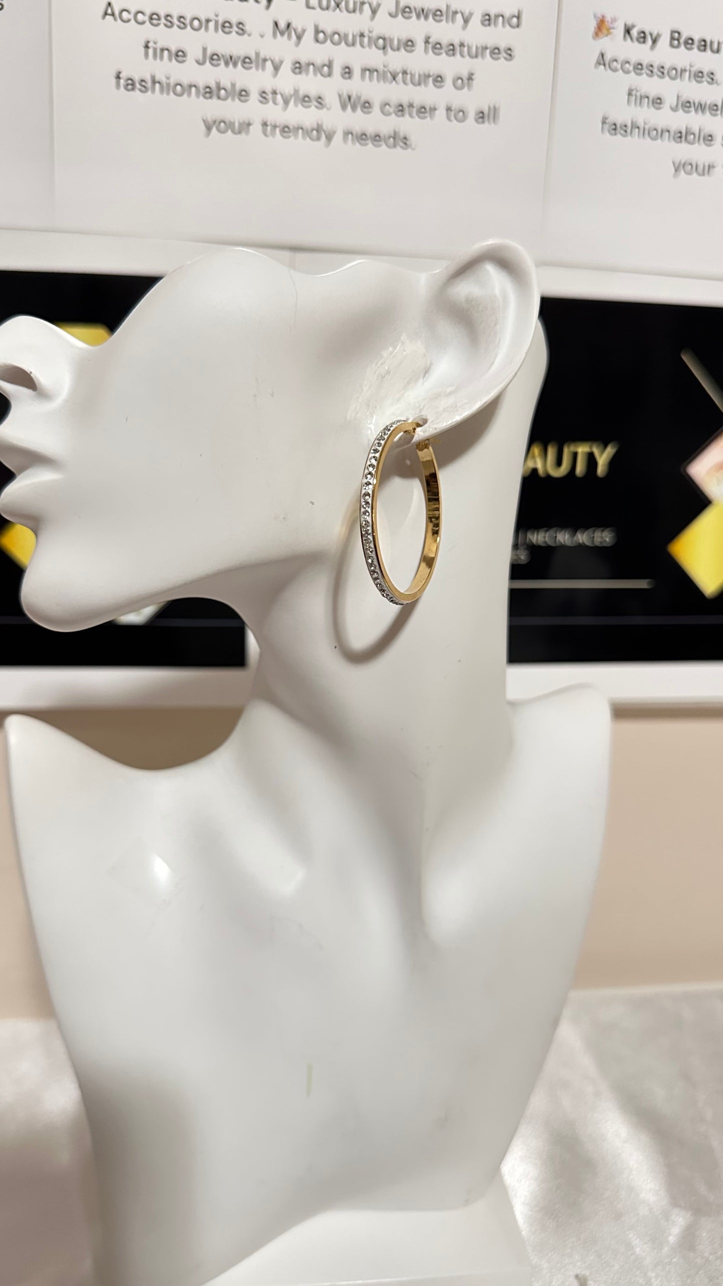 Diamond Stud Hoop Earrings
