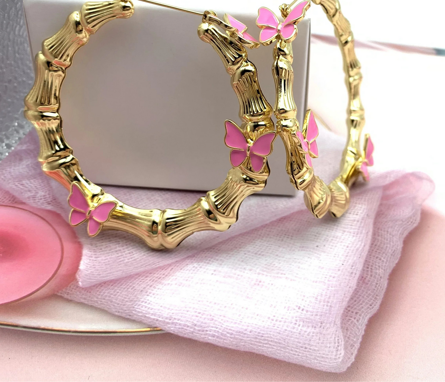 Pink Butterflys Earrings