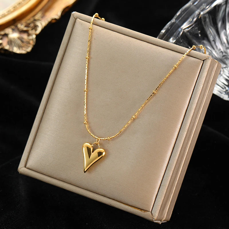 316L Stainless Steel Ball Beads Pendant Necklace