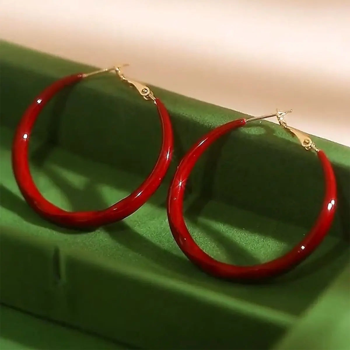 Big Red Circle Earrings