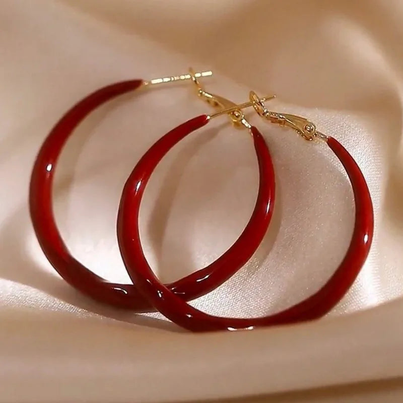 Big Red Circle Earrings