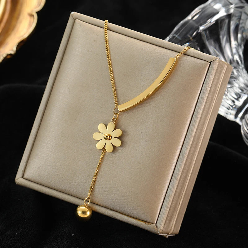 316L Stainless Steel Ball Beads Pendant Necklace
