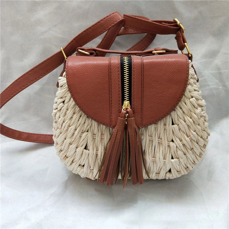 Small Fresh Crossbody Straw Bag