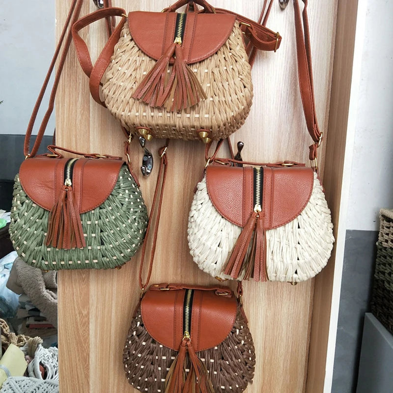 Small Fresh Crossbody Straw Bag
