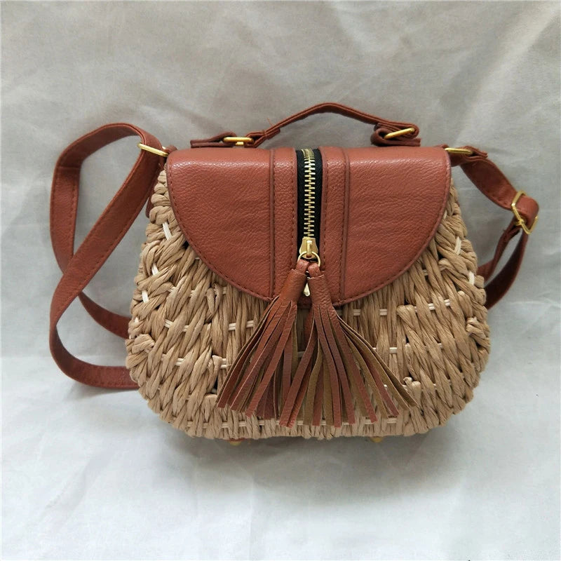 Small Fresh Crossbody Straw Bag