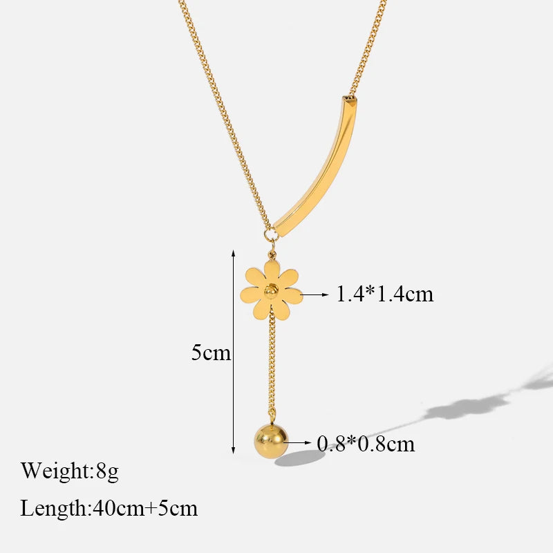 316L Stainless Steel Ball Beads Pendant Necklace