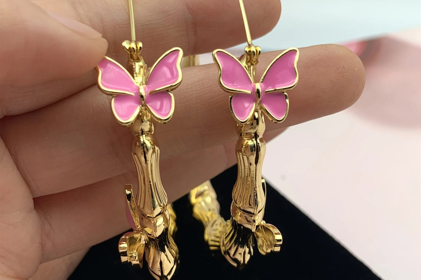 Pink Butterflys Earrings