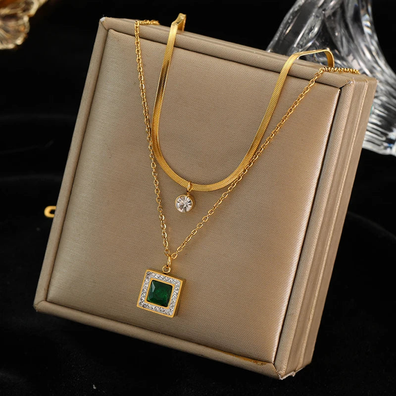 316L Stainless Steel Ball Beads Pendant Necklace