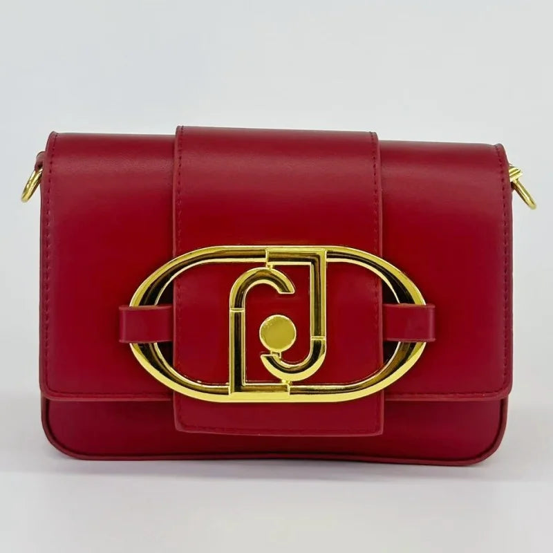 Metal Buckle Flap Crossbody Bag,
