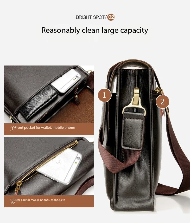 Luxury Leather Messenger Bag