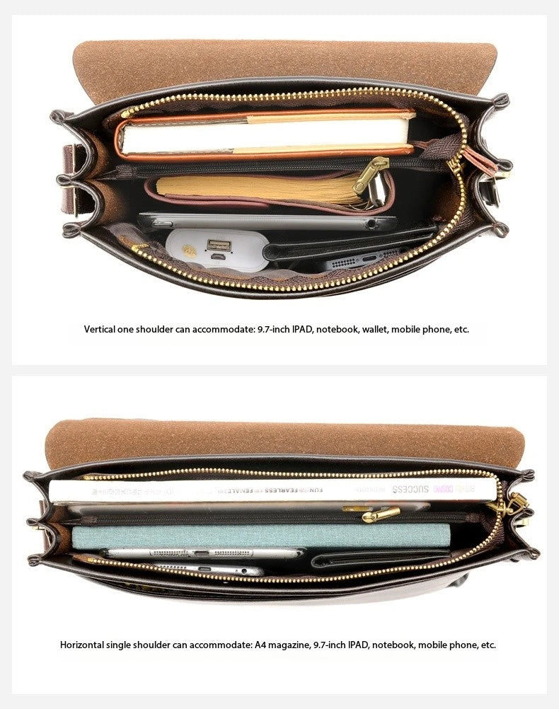 Luxury Leather Messenger Bag