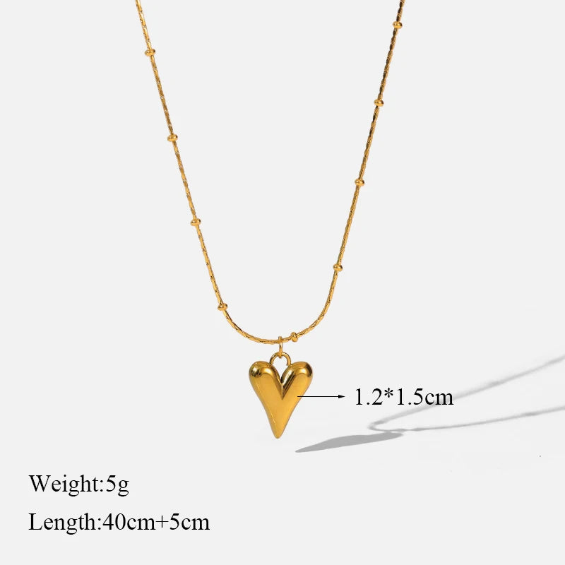 316L Stainless Steel Ball Beads Pendant Necklace