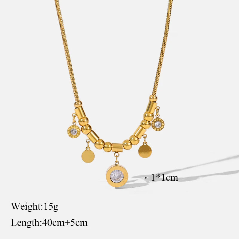 316L Stainless Steel Ball Beads Pendant Necklace