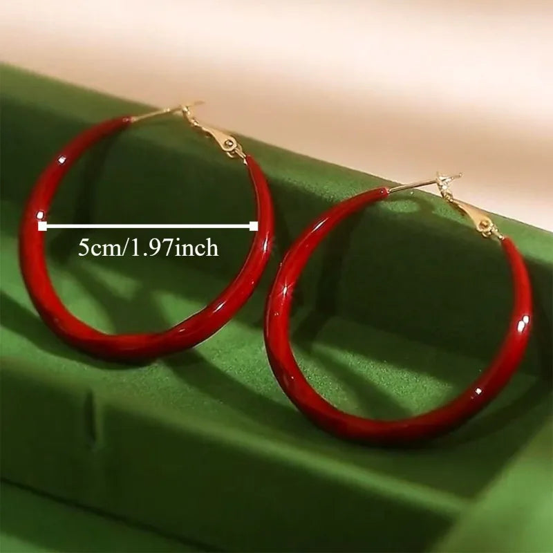 Big Red Circle Earrings