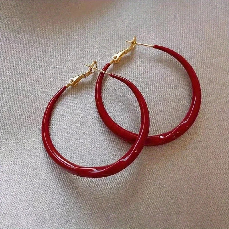 Big Red Circle Earrings