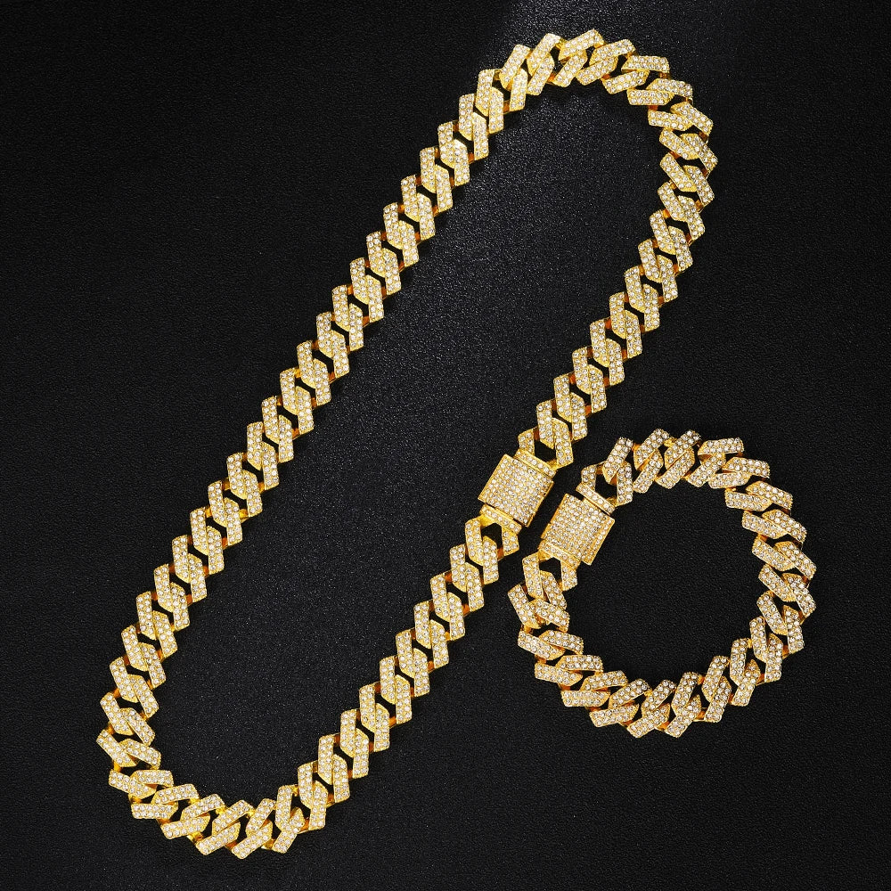 Cuban Chain Necklace Set for Men