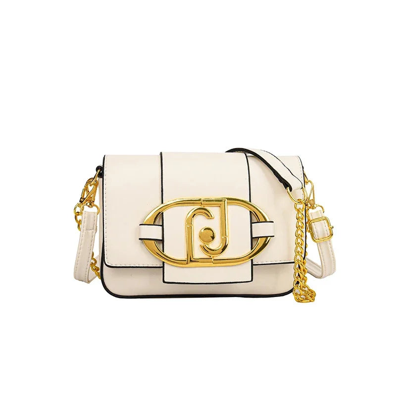 Metal Buckle Flap Crossbody Bag,