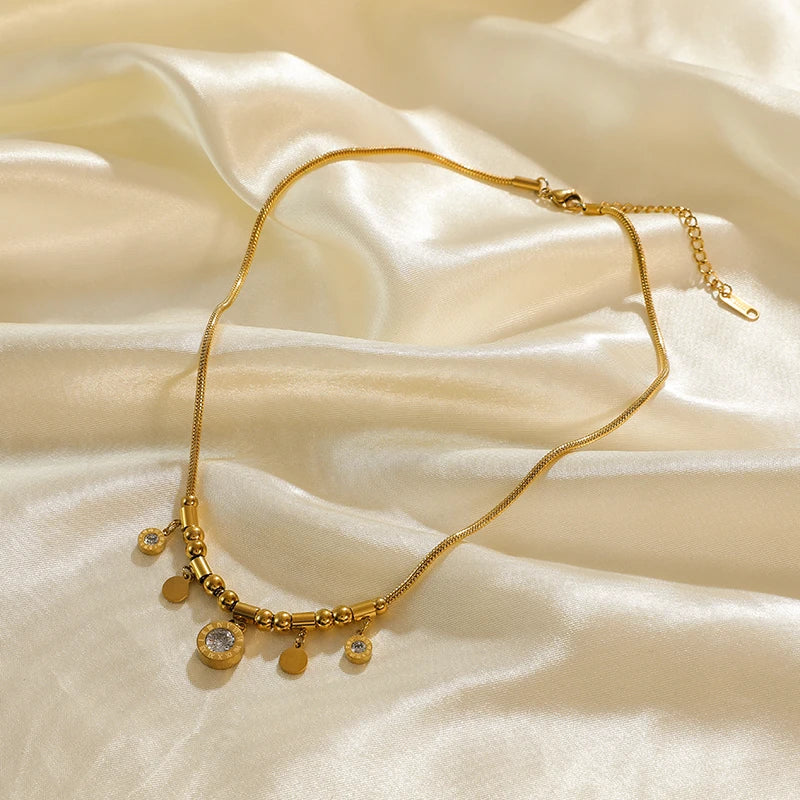 316L Stainless Steel Ball Beads Pendant Necklace