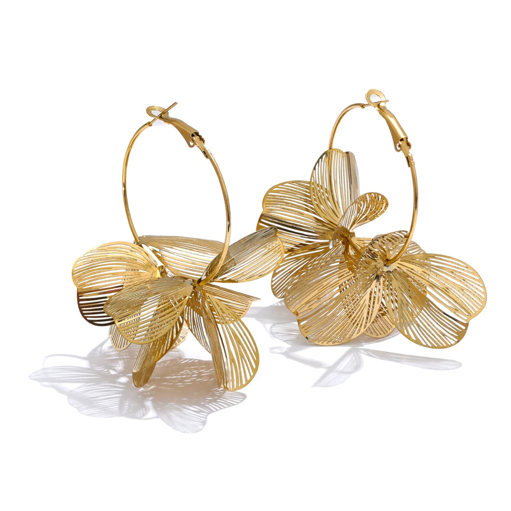Stainless Steel Flower Earrings