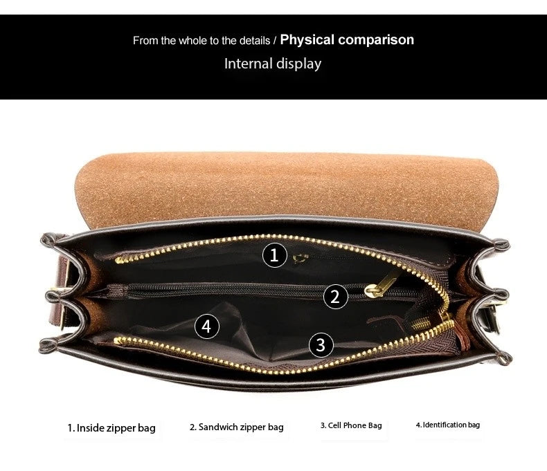 Luxury Leather Messenger Bag