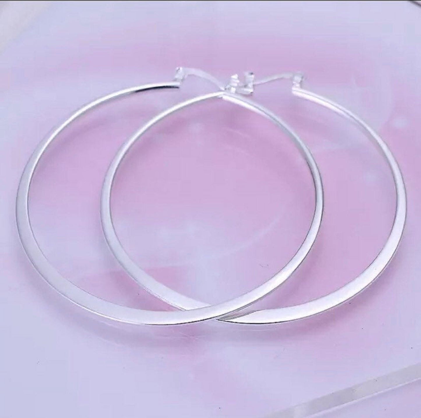 925 Sterling sliver earrings, Punk Sliver Jewelry, Round Hoop Earring