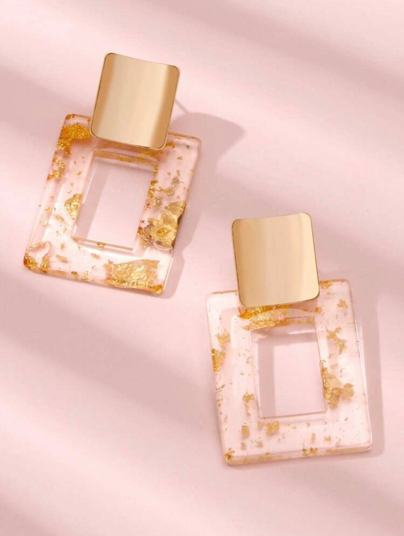 Clear Open Square Earrings