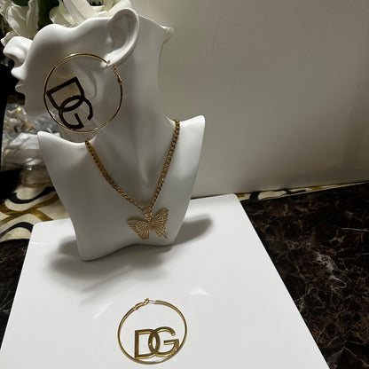 Letter DG Earrings