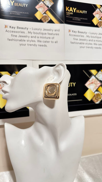 Square Shape Stud Earrings