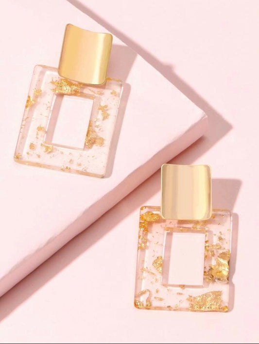 Clear Open Square Earrings