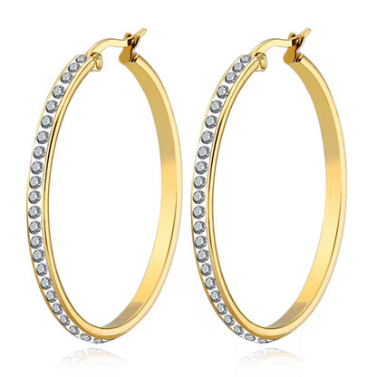 Diamond Stud Hoop Earrings