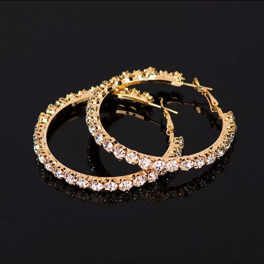 Gold, Sliver  Round hoop earrings
