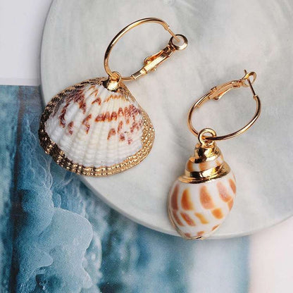 Natural Shell Gold Plated Earrings