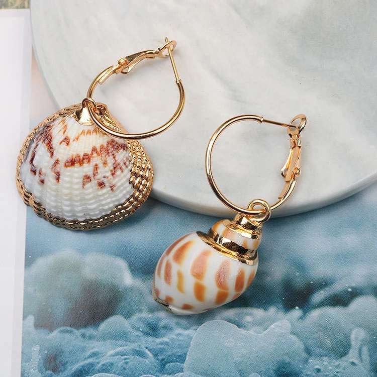 Natural Shell Gold Plated Earrings