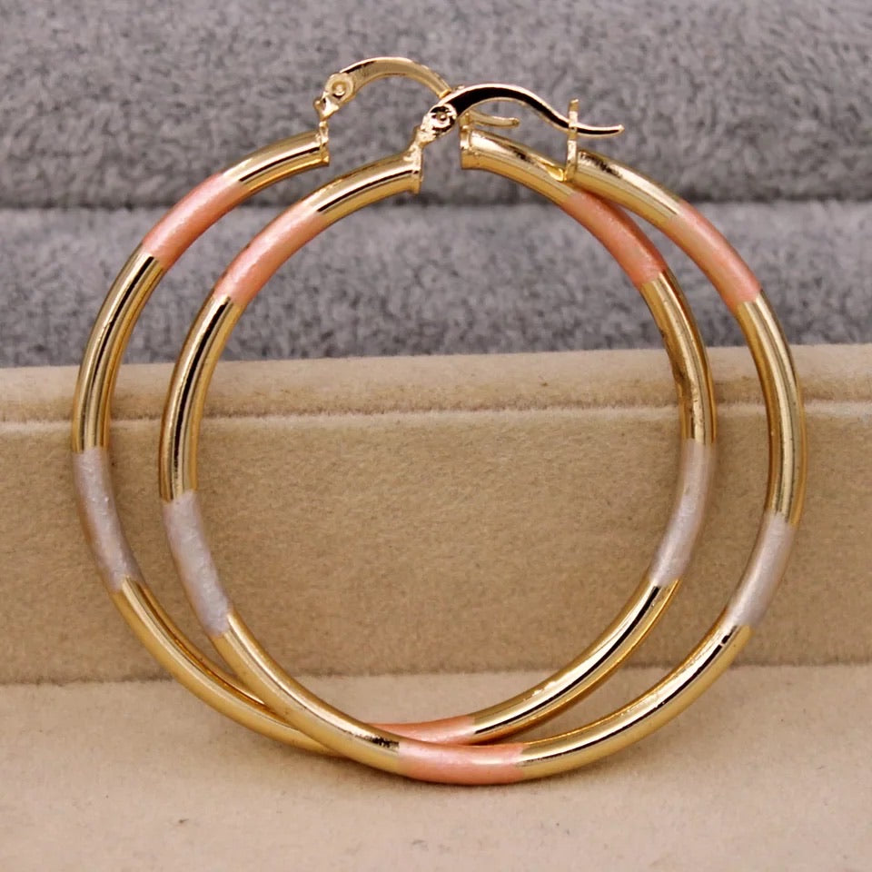Pink Gold Hoop Earrings